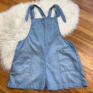 Aerie NWT Lightweight Denim Shorts Overalls